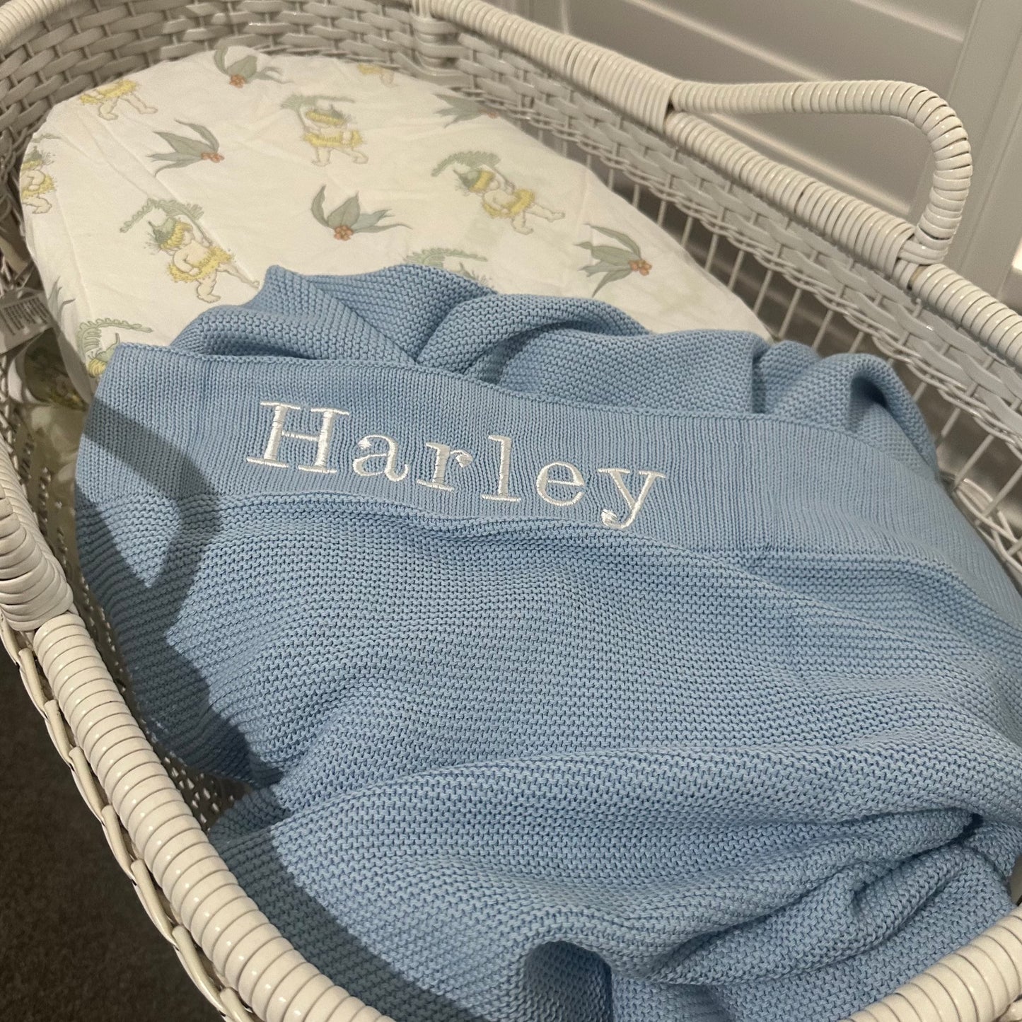 Personalised Beige Knitted Blanket